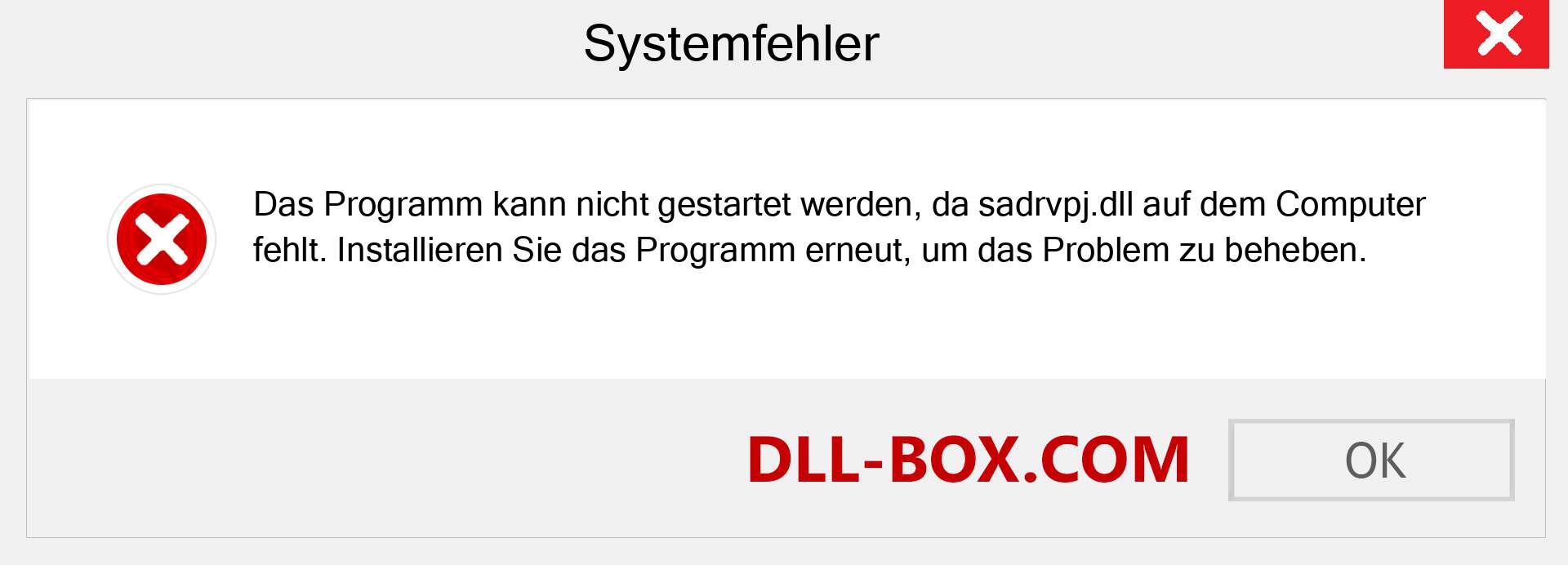 sadrvpj.dll-Datei fehlt?. Download für Windows 7, 8, 10 - Fix sadrvpj dll Missing Error unter Windows, Fotos, Bildern