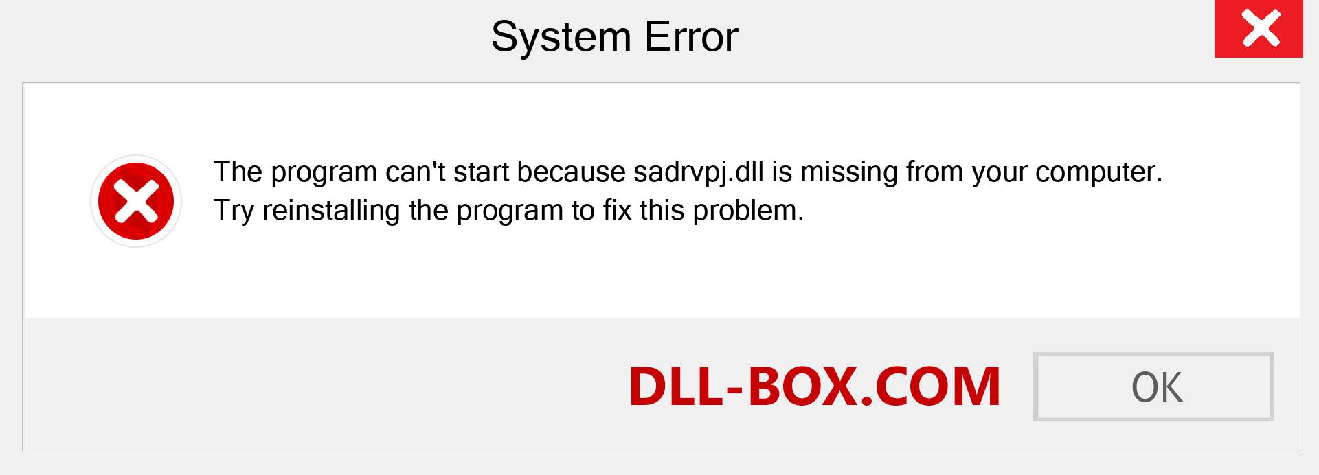  sadrvpj.dll file is missing?. Download for Windows 7, 8, 10 - Fix  sadrvpj dll Missing Error on Windows, photos, images